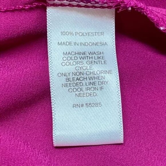 Express Half Zip Blouse Women's Medium Magenta Pink Loose Fit 3/4 Sleeve Tunic - Picture 8 of 10